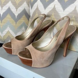 Jessica Simpson Astor party heel nubuck sand